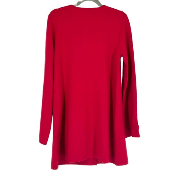 Karl Lagerfeld Red Bow Sleeve Button Down Sweater Jacket - Picture 2 of 6